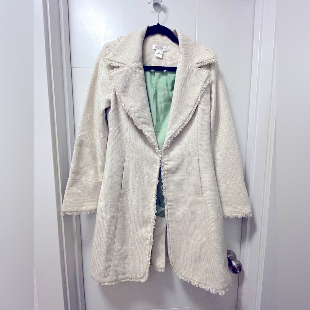 ~SOLD~WHBM Beige Tweed Coat